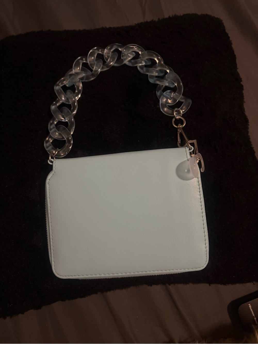 Women’s Clear-Handle Shoulder Bag in Light Blue